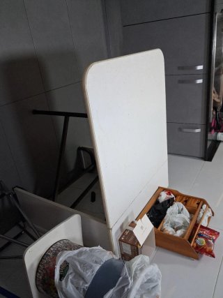 Mesa plegable madera blanca 2 lados