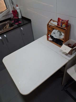 Mesa plegable madera blanca 2 lados