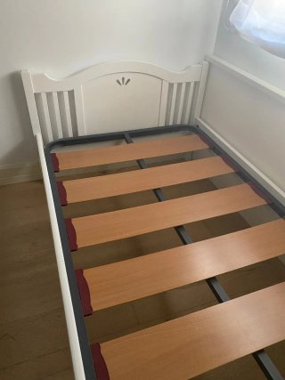 Cama 105x200cm Madera Maciza Blanca