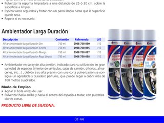 Ambientador Larga Duración ,Alta Presión(750 ml.)
