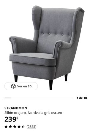 Butaca IKEA STRANDMON gris