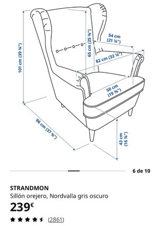 Butaca IKEA STRANDMON gris