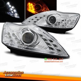 FAROS OJOS DE ANGEL FORD  FOCUS, 07-11 CRISTAL CL