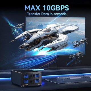 CENMATE Caja 2 Bahías 2.5-3.5 10Gbps Aluminio USB