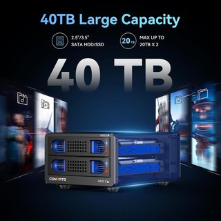CENMATE Caja 2 Bahías 2.5-3.5 10Gbps Aluminio USB