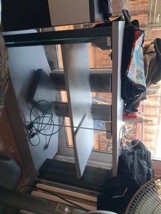 Mueble TV cristal y madera