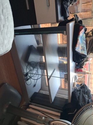 Mueble TV cristal y madera