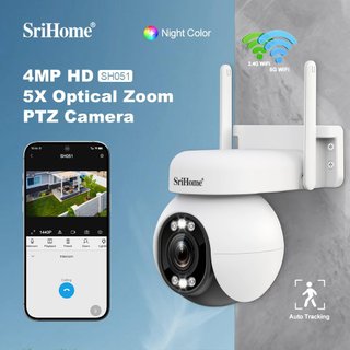 SRIHOME SH051 Cámara Exterior WiFi 4MP PTZ Zoom 5X