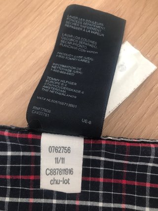 Tommy Hilfiger Camisa XXL Cuadros Manga Corta