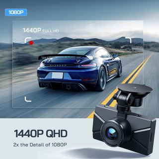 WOLFANG WD02 Dashcam 2.5K Dual 170° Gran Angular