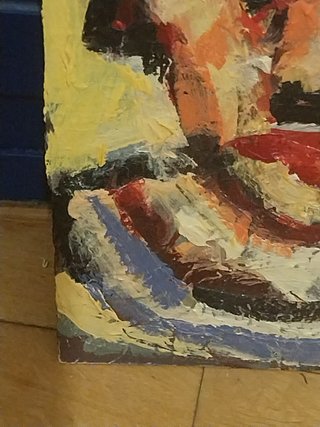 Pintura al óleo abstracta retrato