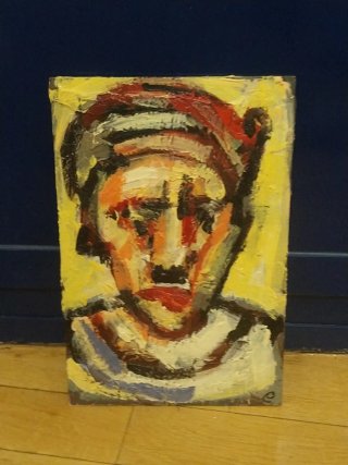 Pintura al óleo abstracta retrato