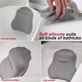 TABKSOLA Almohada Bañera Silicona Gris Oscuro