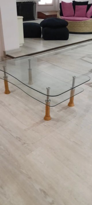 Mesa de centro cristal diseño moderno