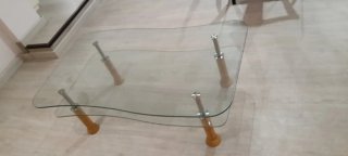 Mesa de centro cristal diseño moderno