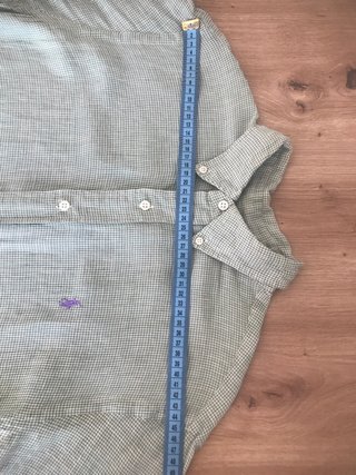 Ralph Lauren Camisa Lino M Cuadros Verde Verano
