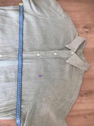 Ralph Lauren Camisa Lino M Cuadros Verde Verano