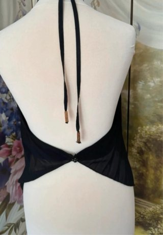 Top Elisabetta Franchi nero plissettato