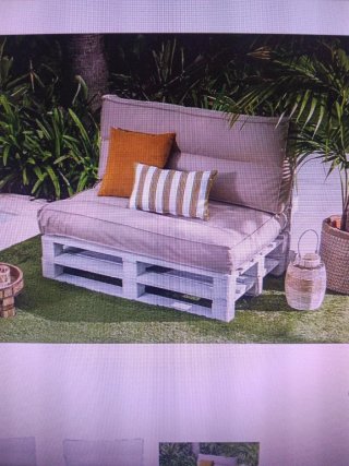 Asientos y respaldo para muebles de terraza, palés