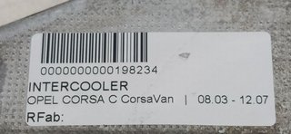OPEL CORSA C CorsaVan INTERCOOLER
