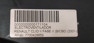 RENAULT CLIO II FASE II (B/CB0) Authentique ELECTROVENTILADOR