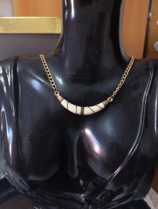 Collana anni '80 color panna e oro