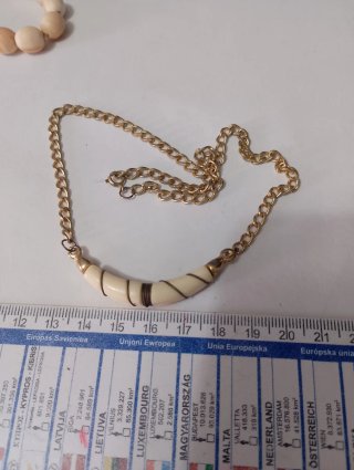 Collana anni '80 color panna e oro