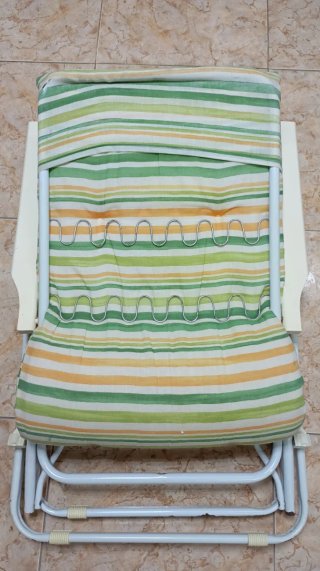 Silla de Playa Rayas Verdes y Naranja..