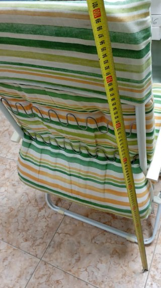 Silla de Playa Rayas Verdes y Naranja..