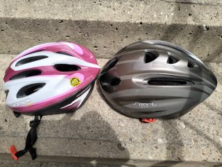 Casco Bicicleta Infantil Rosa y Gris