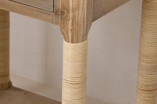 Mesitas de noche madera y yute