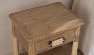 Mesitas de noche madera y yute