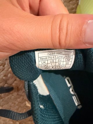 Sneakers da padel per bambini HEAD T32 nuove