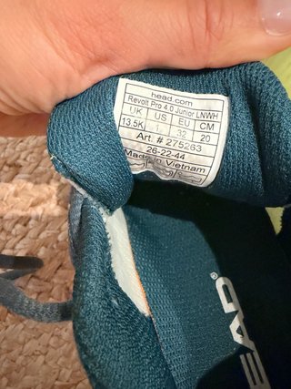 Sneakers da padel per bambini HEAD T32 nuove