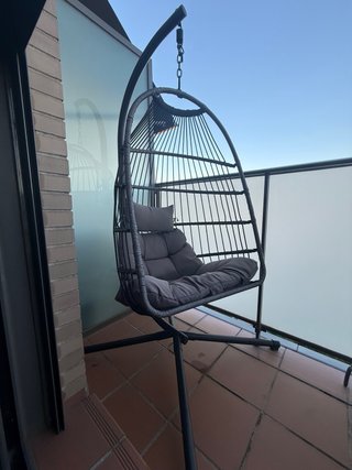 Sillón Colgante Individual Gris Oscuro