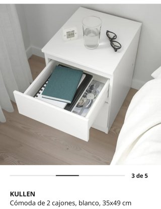 Cómoda Kullen 2 cajones blanca Ikea NUEVA