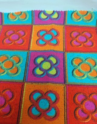 Retal tela loneta Flor de Barcelona Panot