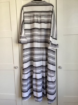 Vestido largo estampado rayas. Talla única
