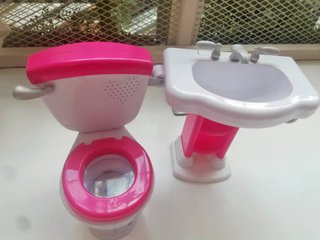 Juego de baño infantil rosa