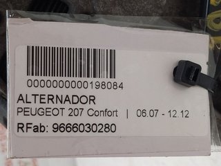 PEUGEOT 207 Confort ALTERNADOR