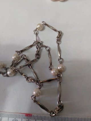 Collana vintage perle argento