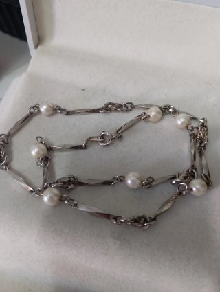 Collana vintage perle argento