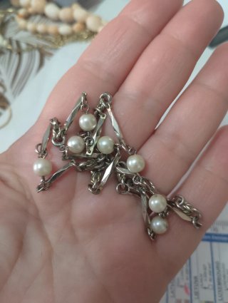 Collana vintage perle argento