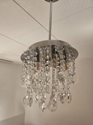 Lámpara de techo de cristal y metal