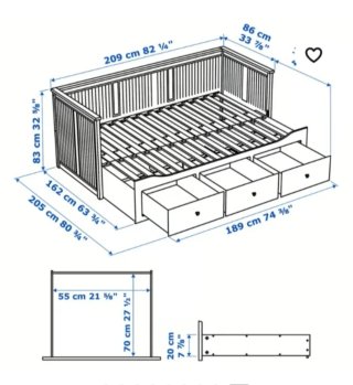 Cama nido blanca Ikea 3 cajones
