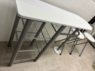 Mesa auxiliar cocina metal y madera