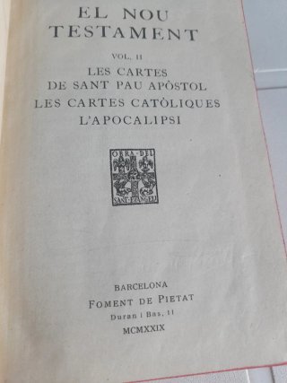 1922 La sagrada biblia en catalan