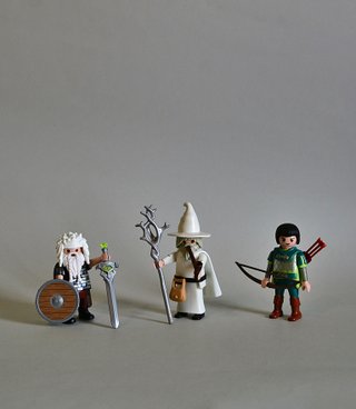 Playmobil Mago Gandalf Elfo y Enano.