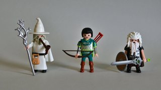 Playmobil Mago Gandalf Elfo y Enano.
