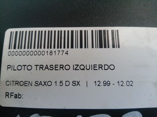 CITROEN SAXO 1.5 D SX PILOTO TRASERO IZQUIERDO